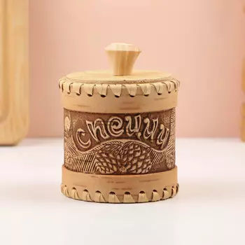 Туес "Шишки", 8х11 см, береста