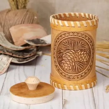 Туес «Шишки», 8810 см, береста