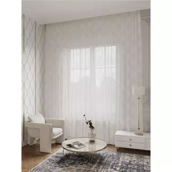 Тюль «Брайтон», размер 300х270 см, сетка жаккард, цвет белый