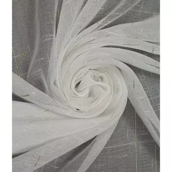 Тюль «Лен», размер 300x260 см, цвет белый с золотом