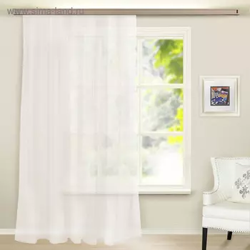 Штора-тюль Witerra 145х260см, белый, вуаль, пэ100%