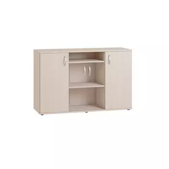 Тумба, 1350 453 866 мм, 4 двери, витрина, цвет дуб девон