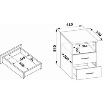 Тумба, 410 340 540 мм, цвет белый