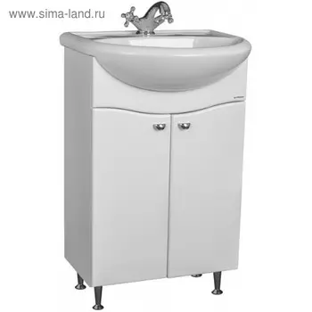Тумба напольная «Айсберг. Волна», под раковину «Уют 50», без ящика, 486301820 мм, цвет белый