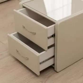 Тумба «Алеро» 2 ящика, 500470477 мм, экокожа, цвет ванильное суфле