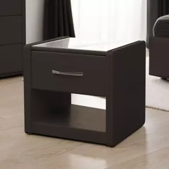 Широкая тумба «Алеро», 1 ящик, 500470480 мм, экокожа, цвет горький шоколад