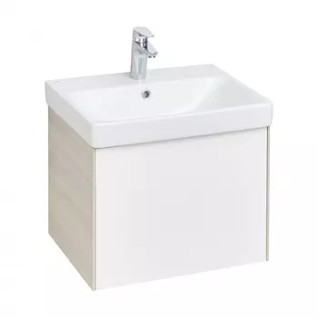 Тумба Aquaton Асти под раковину Адриана 55, цвет белый глянец, ясень шимо