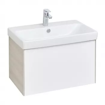 Тумба Aquaton Асти под раковину Адриана 70, цвет белый глянец, ясень шимо