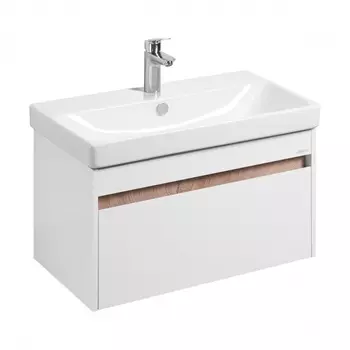 Тумба Aquaton Марти под раковину Адриана 80, цвет белый, дуб эндгрейн