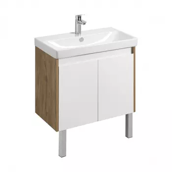 Тумба Aquaton Сканди Doors под раковину Адриана 80, цвет белый, дуб рустикальный