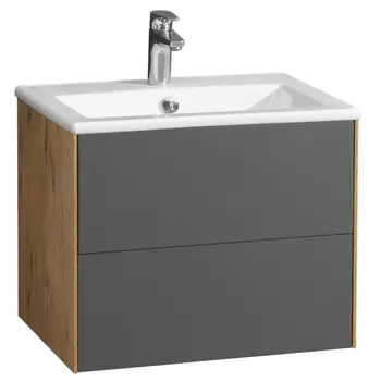 Тумба Aquaton Сохо под раковину Элина 60, цвет дуб веллингтон, графит софт