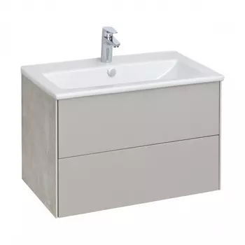 Тумба Aquaton Сохо под раковину Элина 75, цвет cлэйт, галька серая