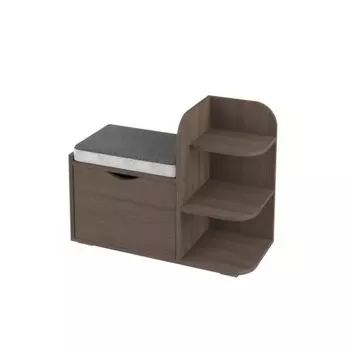 Тумба-банкетка «Мила», 802 350 636 мм, цвет ясень шимо тёмный / серый