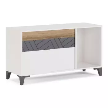 Тумба большая «Гринвич №5», 1100400608 мм, цвет белый / авелано / тёмно-серый