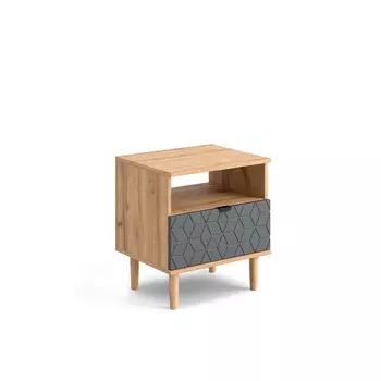 Тумба прикроватная «Денвер», 1 ящик, 498406539 мм, цвет дуб вотан / графит