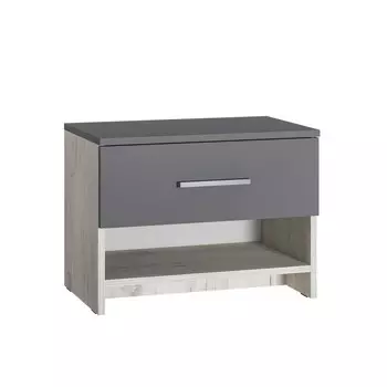 Тумба для обуви Юнона, 550х352х1912, Дуб белый крафт/Серый шифер