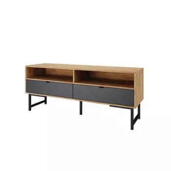 Тумба для ТВ 025, 1516436628 мм, цвет дуб крафт золотой / графит / графитовый муар