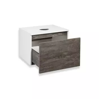 Тумба для ванной "Бари 60" железный камень с раковиной "CUATRO" 49 х 39, 45 х 60 х 60 см