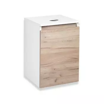 Тумба для ванной комнаты "Бари 40" крафтовый дуб, с раковиной "UNO 24" 35 х 40 х 72 см