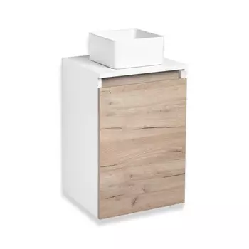 Тумба для ванной комнаты "Бари 40" крафтовый дуб, с раковиной "DUO 38" 35 х 40 х 72 см