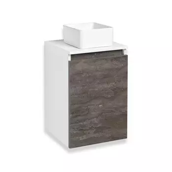 Тумба для ванной комнаты "Бари 40" железный камень, с раковиной "DUO 38" 35 х 40 х 72 см