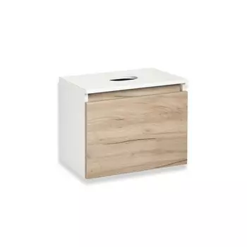 Тумба для ванной комнаты "Бари 50" крафтовый дуб, с раковиной "DUO 38" 30 х 50 х 52 см