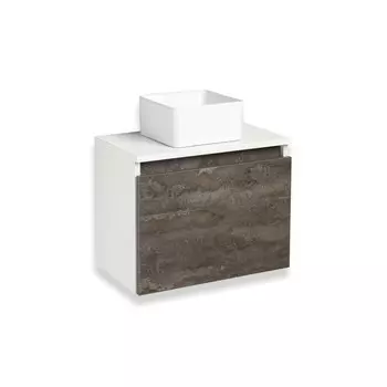 Тумба для ванной комнаты "Бари 50" железный камень, с раковиной "DUO 38" 30 х 50 х 52 см
