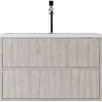 Тумба подвесная «Домино» Dolche, под раковину Absolute 80, с 2 ящиками, 800447500 мм, цвет сосна касцина / белый