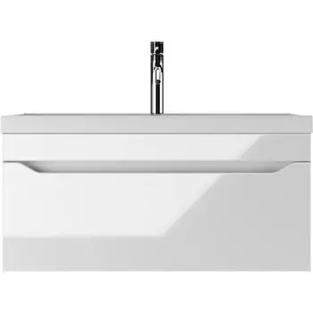 Тумба подвесная «Айсберг. Ева», под раковину Bazis 90, с 1 ящиком, 890400455 мм, цвет белый