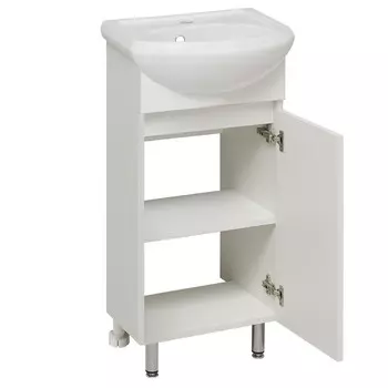 Тумба для ванной комнаты "Лада 40" белый, с раковиной "Mango 40" 20,8 х 38,6 х 80 см