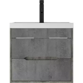 Тумба подвесная «Домино» Loft, под раковину Bazis 60, с 2 верхними ящиками, 590445510 мм, цвет бетон