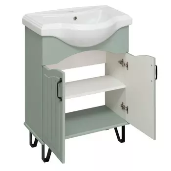 Тумба для ванной комнаты "МАРСЕЛЬ 65"мята, с раковиной "Классик 65" 41,5 х 66 х 80 см
