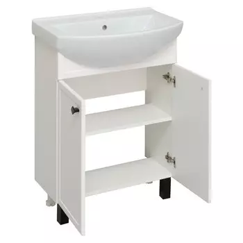 Тумба для ванной комнаты "Римини 65" белый, с раковиной "Best 65" 42,8 х 64,7 х 80 см