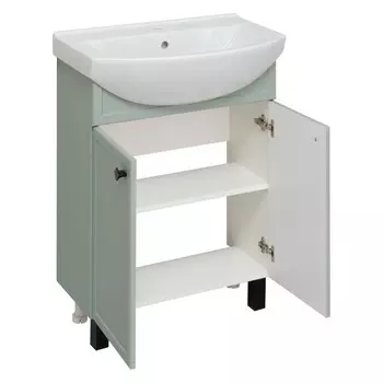 Тумба для ванной комнаты "Римини 65" мята, с раковиной "Best 65" 42,8 х 64,7 х 80 см