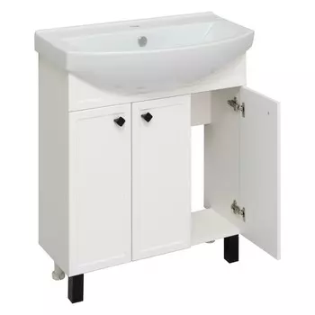 Тумба для ванной комнаты "Римини 75" белый, с раковиной "Best 75" 43 х 74,5 х 80 см