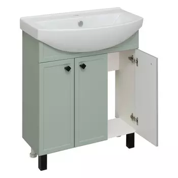 Тумба для ванной комнаты "Римини 75" мята, с раковиной "Best 75" 43 х 74,5 х 80 см