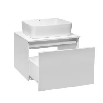Тумба для ванной комнаты Runo "Бари 60" белый, с раковиной "TRE 48" 45 х 60 х 58 см