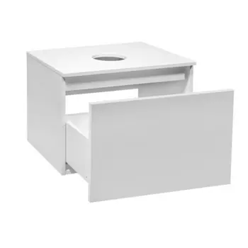 Тумба для ванной комнаты Runo "Бари 60" белый, с раковиной "TERZO 60" 45 х 60 х 58 см