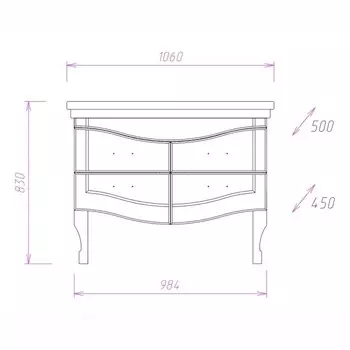 Тумба Onika Адель 105.16 с раковиной Модерн 105
