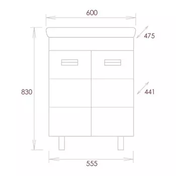 Тумба Onika Балтика 60.11 с раковиной Тигода 60