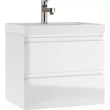 Тумба Домино Graffo под раковину Classica 60, белый глянец, подвесная, с 2 верхними ящиками