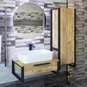 Тумба "Гард 70" (Дк/З) с раковиной "Олимпия 56", 70,2 х 48,2 х 25,6 см