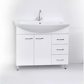 Тумба напольная «Элеганс 100/3», с раковиной «Эльбрус», 1000522870 мм, цвет белый