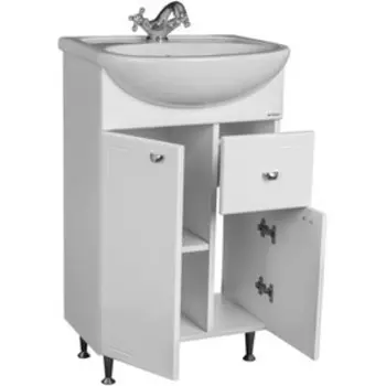 Тумба напольная «Айсберг. Классик», под раковину «Уют 55», с верхним ящиком, 504301820 мм, цвет белый