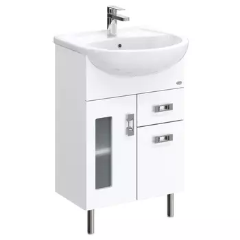 Тумба КРИСТАЛЛ 55.182 с раковиной Эрика-55 45,2 х 55 х 83 см