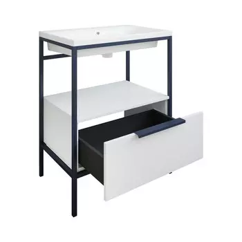 Тумба "Лорд 70", цвет белый, с раковиной "COMO 70", 66 х 43 х 82 см