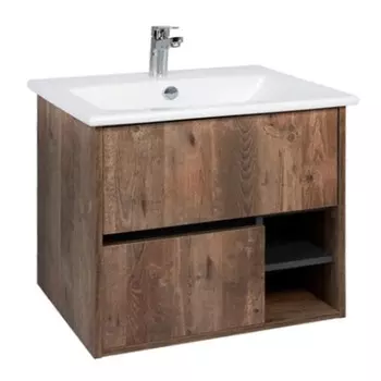 Тумба «Люксембург» 2 ящика, подвесная, 446х706х560 мм, дерево, с раковиной Элина 75