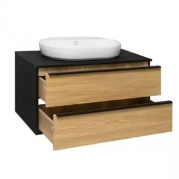 Тумба "Мальта 85" дуб черный, под накладную раковину