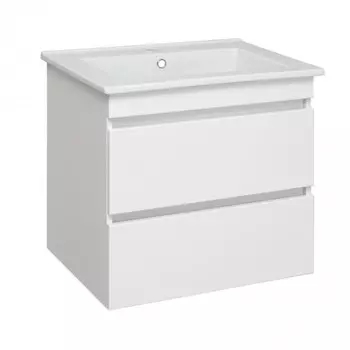 Тумба "Манхэттен 65" белая, подвесная, с раковиной "Оскар 65"