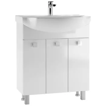 Тумба напольная «Айсберг. Лилия», под раковину «Элеганс 85», без ящика, 828336820 мм, цвет белый